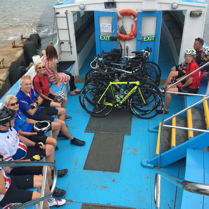 LEJOG  - Riders on the Bodinnick Ferry